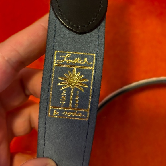 Scotch & Soda unisex black and white Western embroidery leather belt NWT - Picture 5 of 8